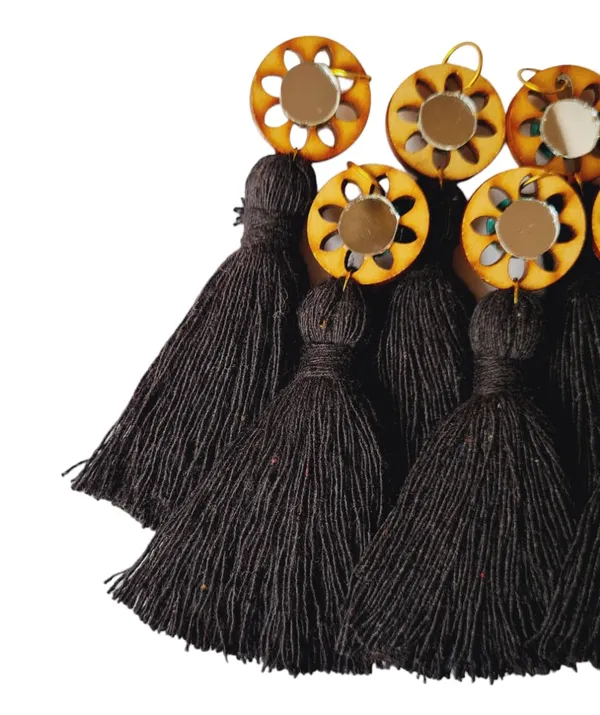 Black_Mini_Cotton_Handmade_Tassels_with_mirrors_,_Pack_of_10