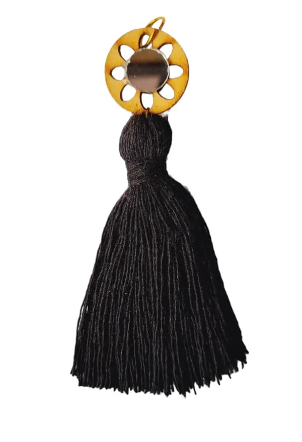 Black_Mini_Cotton_Handmade_Tassels_with_mirrors_,_Pack_of_10