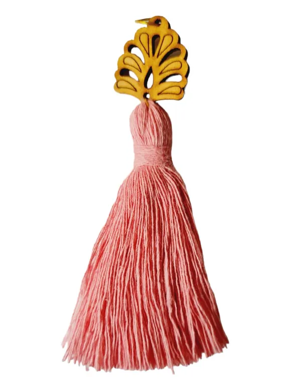 Baby_Pink_Mini_Cotton_Handmade_Tassels_with_wooden_leaf_,_Pack_Of_10