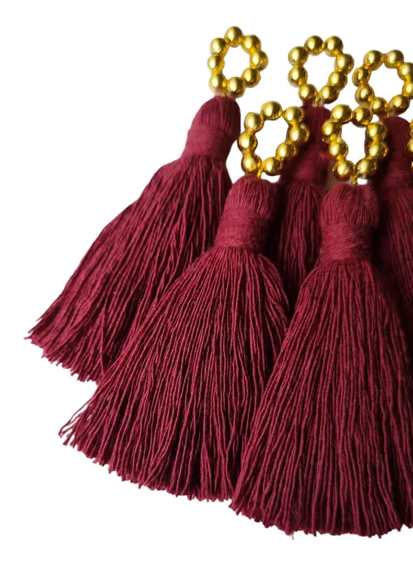 Mini_Cotton_Tassels_with_Golden_Pearls_for_Saree/Blouse/Dupatta/DIY/Decor,_Pack_of_10_(Burgundy)