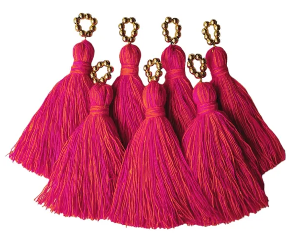 Mini_Cotton_Tassels_with_Golden_Pearls_for_Saree/Blouse/Dupatta/DIY/Decor,_Pack_of_10_(Mix-Dark_Pink_&_Orange_)