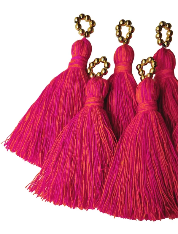 Mini_Cotton_Tassels_with_Golden_Pearls_for_Saree/Blouse/Dupatta/DIY/Decor,_Pack_of_10_(Mix-Dark_Pink_&_Orange_)
