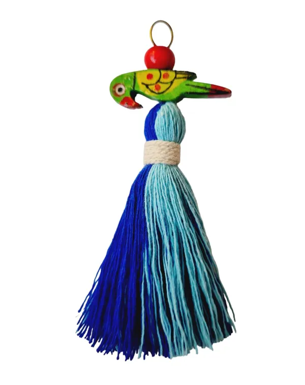 Mini_Cotton_Tassels_with_Parrots_(Pack_of_10)_(Dual-Royal_&_Sky_Blue)