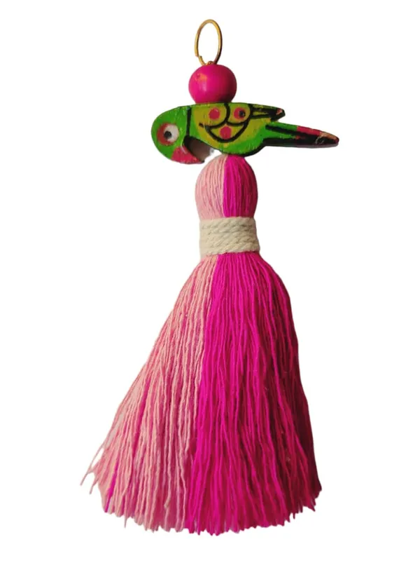 Mini_Cotton_Tassels_with_Parrots_(Pack_of_10)_(Dual-Dark_&_Baby_Pink)