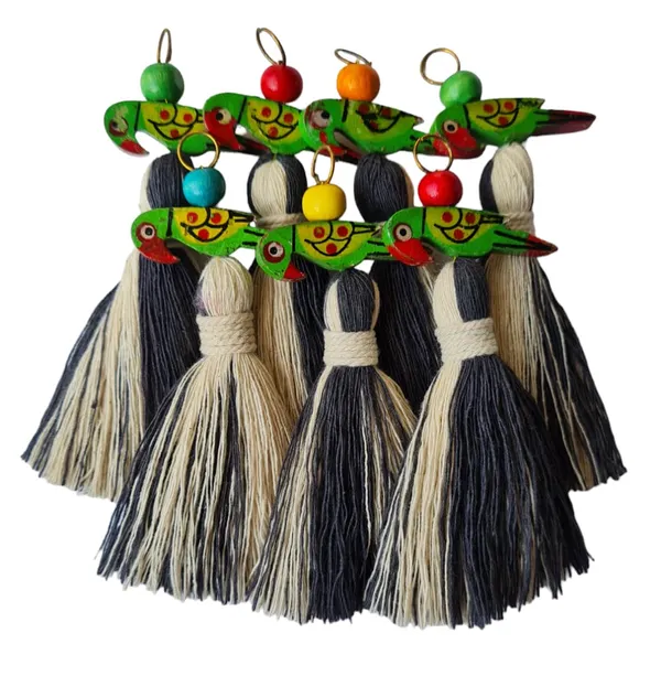 Mini_Cotton_Tassels_with_Parrots_(Pack_of_10)_(Dual-Off_White_&_Dark_Grey)