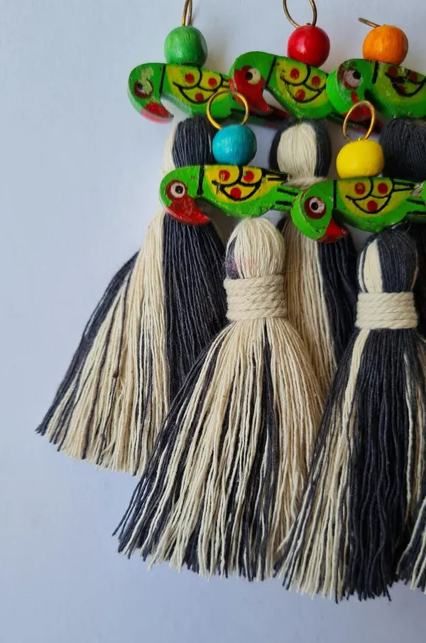 Mini_Cotton_Tassels_with_Parrots_(Pack_of_10)_(Dual-Off_White_&_Dark_Grey)
