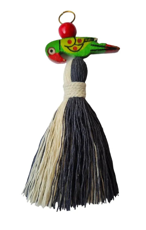 Mini_Cotton_Tassels_with_Parrots_(Pack_of_10)_(Dual-Off_White_&_Dark_Grey)