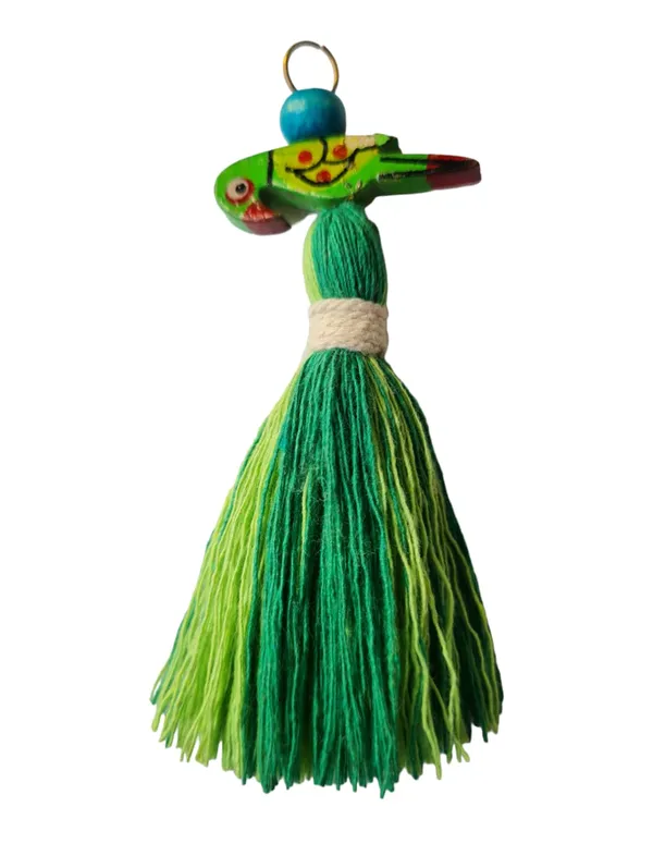 Mini_Cotton_Tassels_with_Parrots_(Pack_of_10)_(Dual-Dark_&_Parrot_Green)
