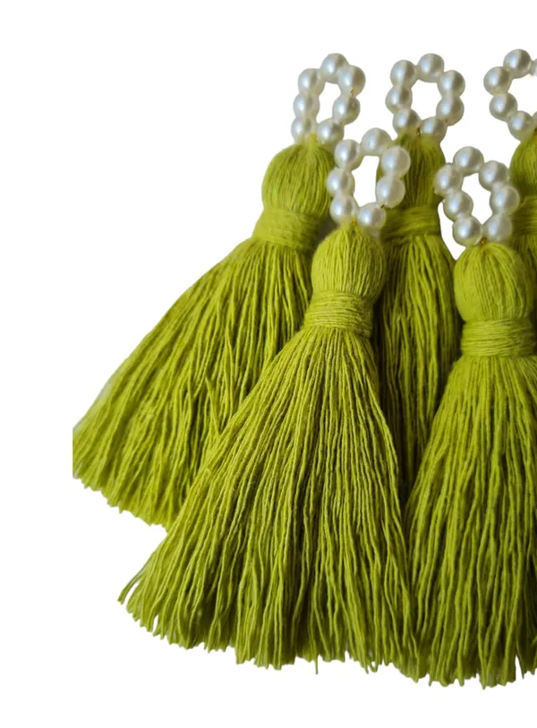 Mini_Cotton_Tassels_with_Pearls_for_Saree/Blouse/Dupatta/DIY/Decor,_Pack_of_10_(Olive_Green)