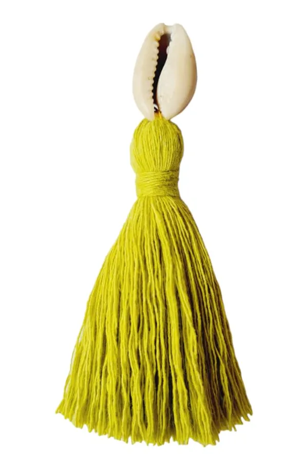 Olive_Green_Mini_Cotton_Handmade_Tassels_With_Cowrie_Shells_,__Pack_Of_10