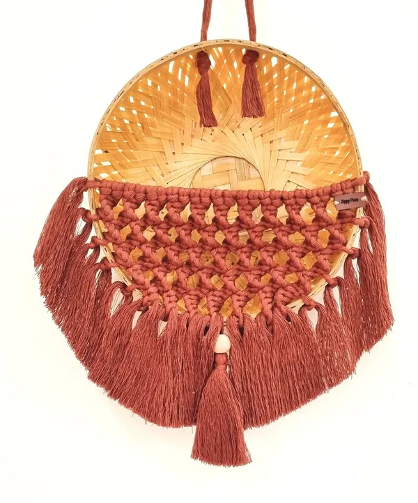 Handmade_Cotton_Macrame_Basket_for_Plants,_Garden_&_Home_Decor_(Rust_Brown)