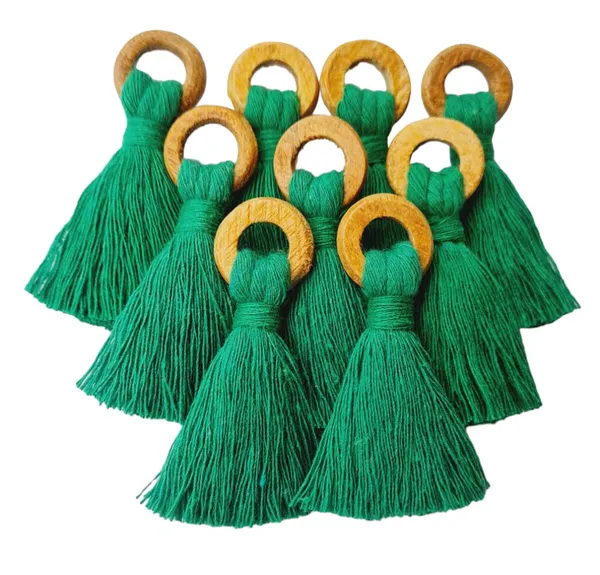 Dark_Green_Mini_Cotton_Handmade_Tassels_with_Wooden_Rings_,_Pack_Of_10