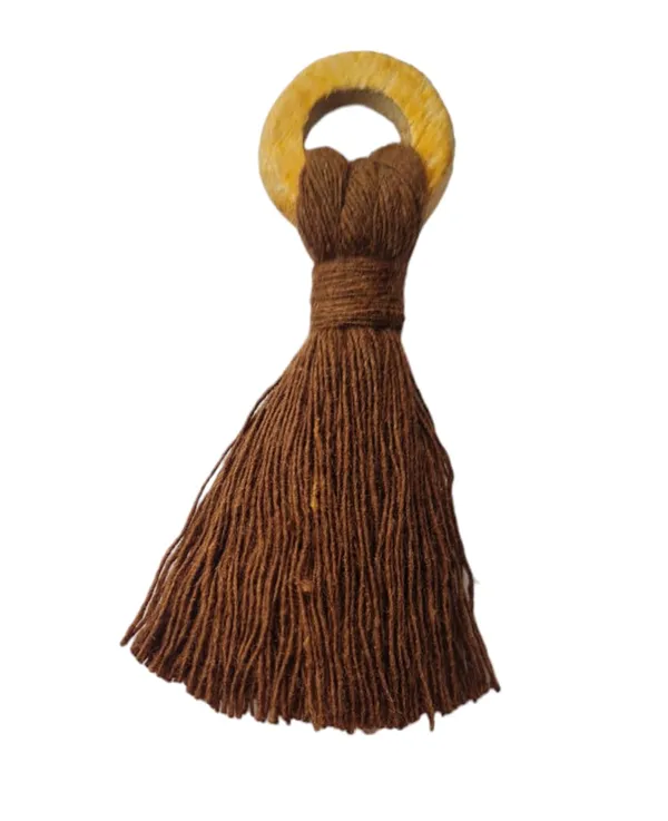 Chocolate_Brown_Mini_Cotton_Tassels_with_wooden_rings_for_Saree/Blouse/Dupatta/DIY/Decor,_Pack_of_10