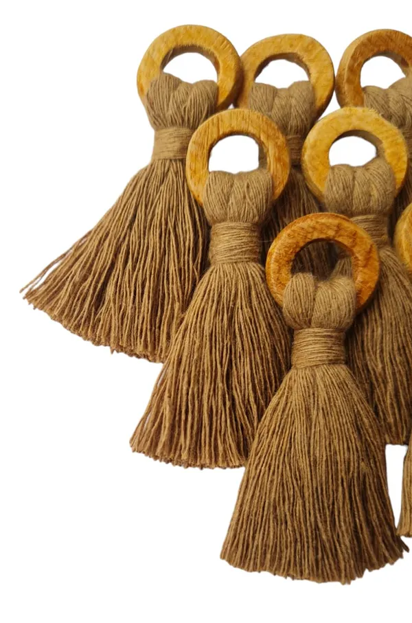 Mini_Cotton_Tassels_with_wooden_rings_for_Saree/Blouse/Dupatta/DIY/Decor,_Pack_of_10_(Dark_Beige)