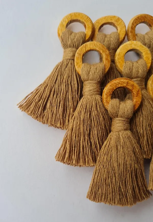Mini_Cotton_Tassels_with_wooden_rings_for_Saree/Blouse/Dupatta/DIY/Decor,_Pack_of_10_(Dark_Beige)