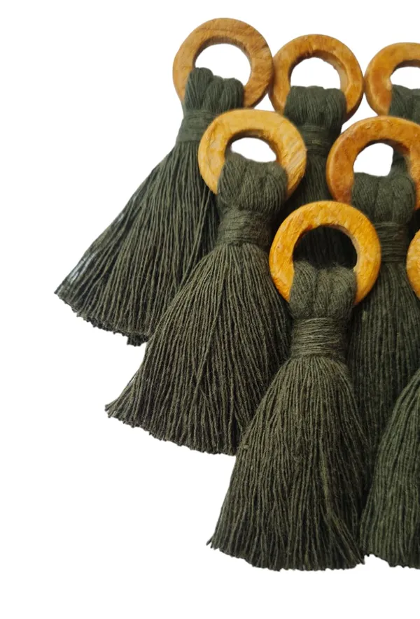Military_Green_Mini_Cotton_Handmade_Tassels_with_Wooden_Rings_,_Pack_Of_10