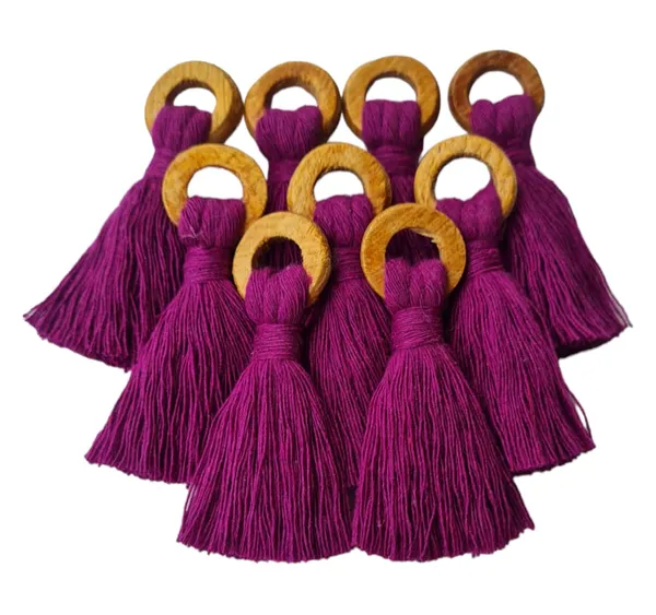Purple_Mini_Cotton_Tassels_with_Wooden_Rings__for_Saree/Blouse/Dupatta/DIY/Decor,_Pack_of_10