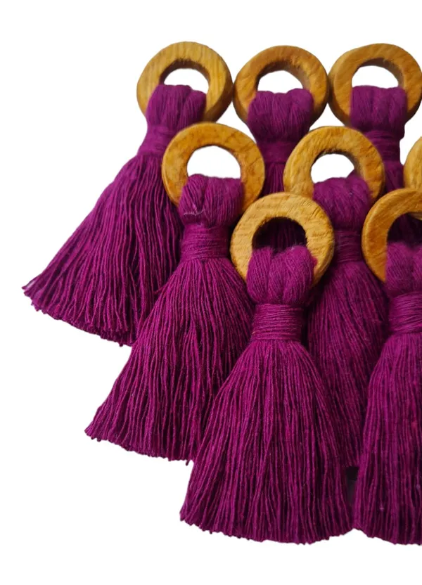 Purple_Mini_Cotton_Tassels_with_Wooden_Rings__for_Saree/Blouse/Dupatta/DIY/Decor,_Pack_of_10
