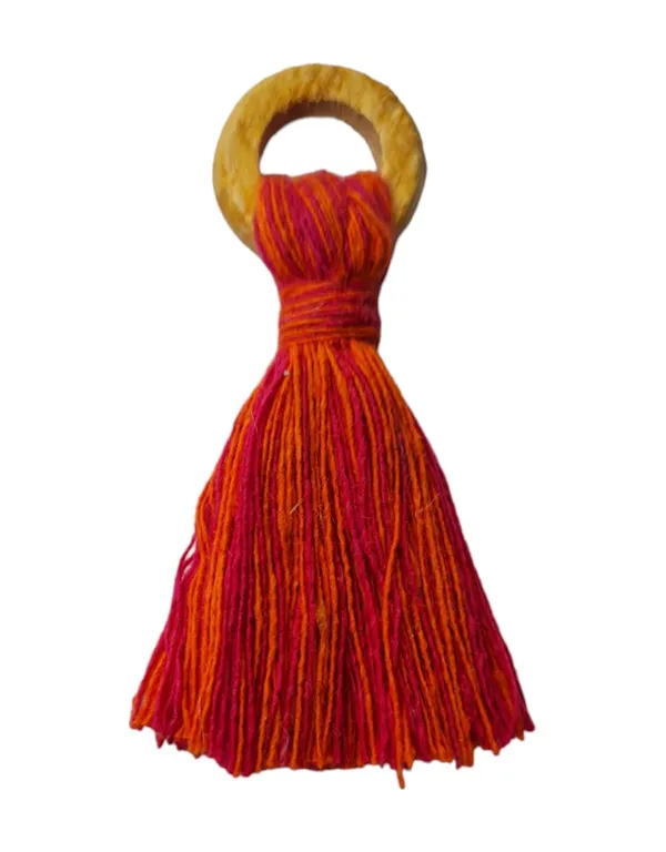 Mix_-Dark_Pink_&_Orange_Mini_Cotton_Handmade_Tassels_with_Wooden_Rings_,_Pack_Of_10