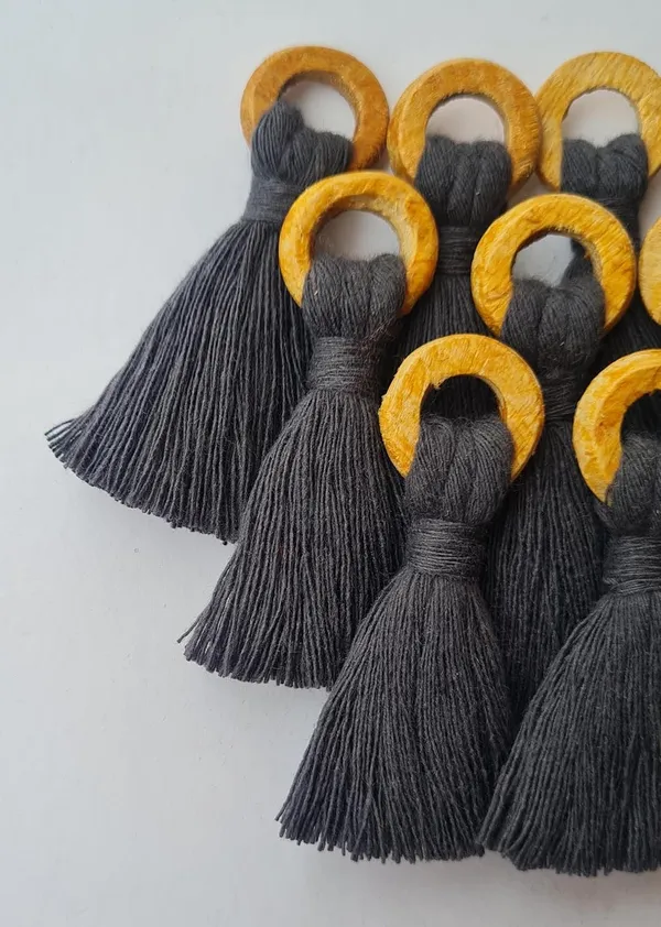 Dark_Grey_Mini_Cotton_Handmade_Tassels_with_Wooden_Rings_,_Pack_Of_10
