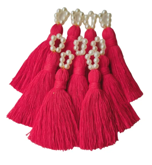 Mini_Cotton_Tassels_with_Pearls_for_Saree/Blouse/Dupatta/DIY/Decor,_Pack_of_10_(Flamingo_Pink)