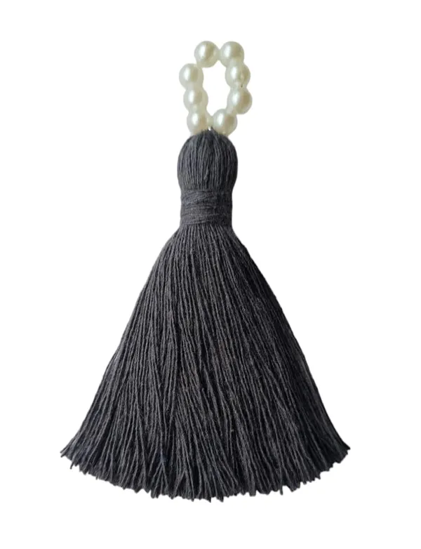Mini_Cotton_Tassels_with_Pearls_for_Saree/Blouse/Dupatta/DIY/Decor,_Pack_of_10_(Dark_Grey)