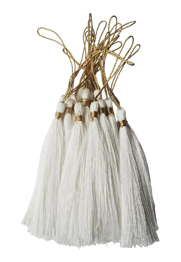 White_Silk_Handmade_Long_Tassels__for_DIY_Wall_Crafts_and_Projects_,Pack_Of_50