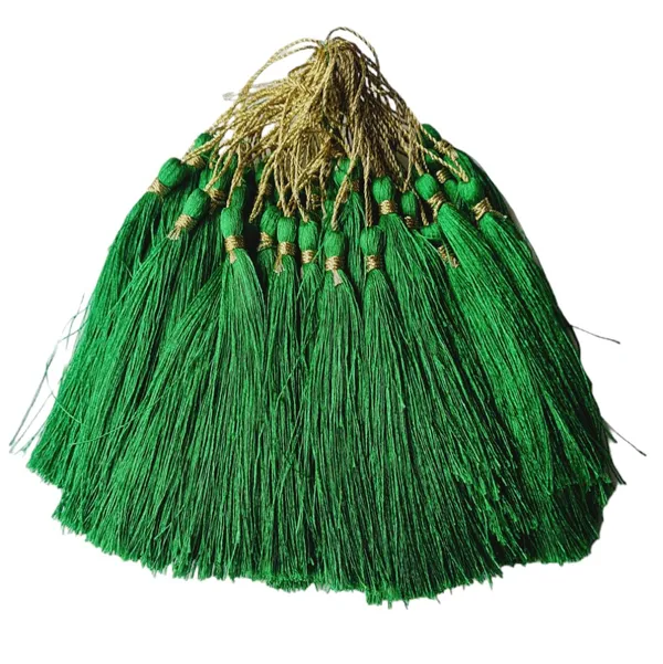 Dark_Green_Silk_Handmade_Long_Tassels__for_DIY_Wall_Crafts_and_Projects_,Pack_Of_50