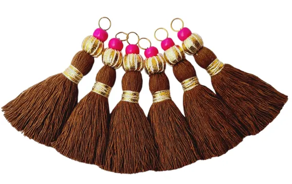 Mini_Handmade_Cotton_Tassels_with_Zari_Bead_,_Pack_of_10_(Chocolate_Brown)