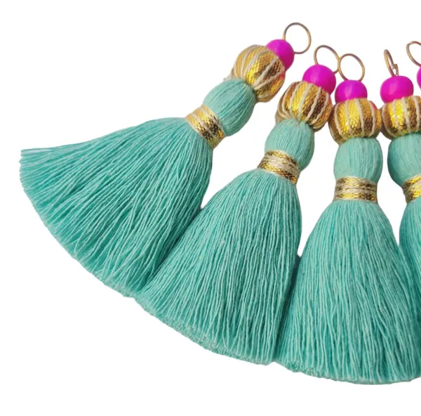 Mini_Handmade_Cotton_Tassels_with_Zari_Bead_,_Pack_of_10_(Turquoise_Blue)