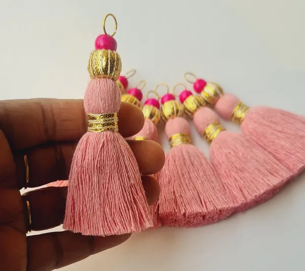 Mini_Handmade_Cotton_Tassels_with_Zari_Bead_,_Pack_of_10_(Baby_Pink)