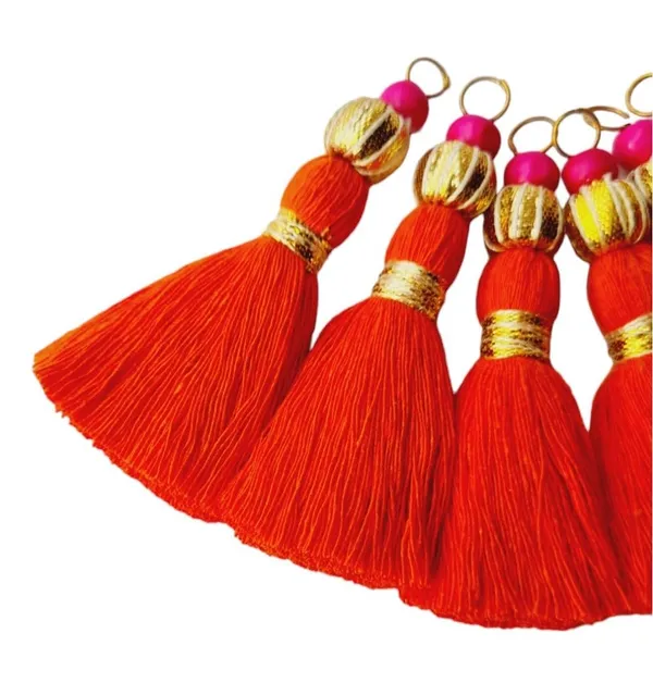 Mini_Handmade_Cotton_Tassels_with_Zari_Bead_,_Pack_of_10_(Red)