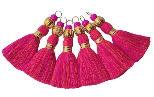 Mini_Handmade_Cotton_Tassels_with_Zari_Bead,_Pack_of_10_(Mix-Dark_Pink_&_Orange)