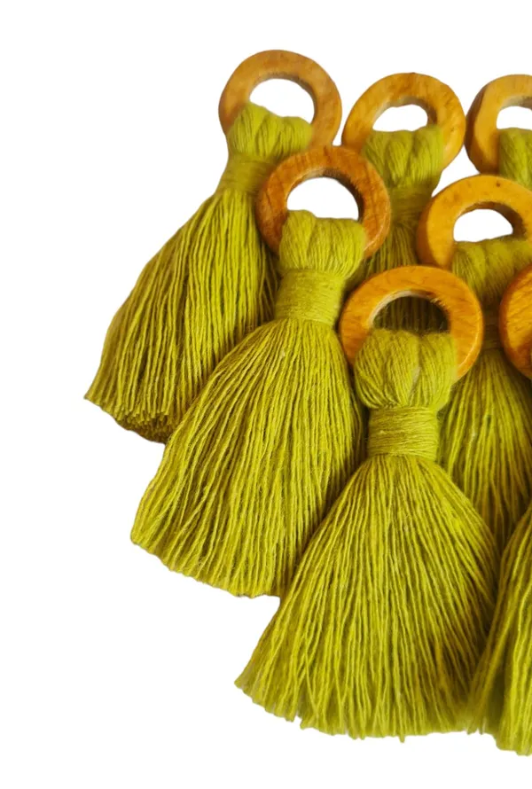 Olive_Green_Mini_Cotton_Handmade_Tassels_with_Wooden_Rings_,_Pack_Of_10