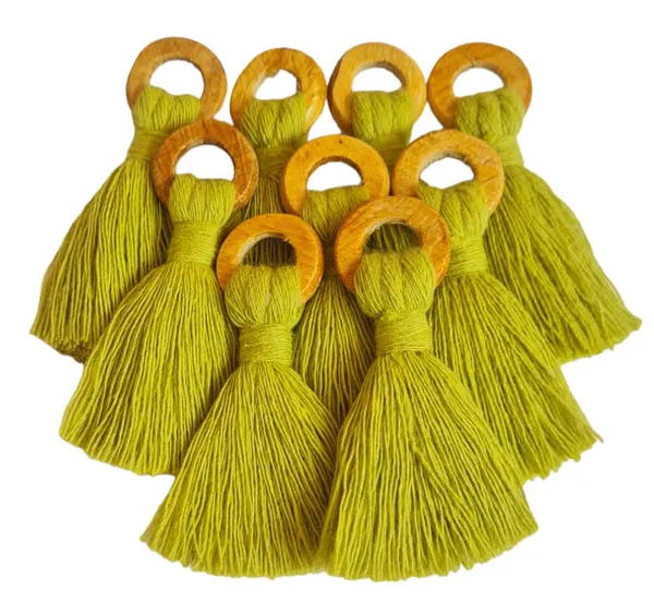 Olive_Green_Mini_Cotton_Handmade_Tassels_with_Wooden_Rings_,_Pack_Of_10