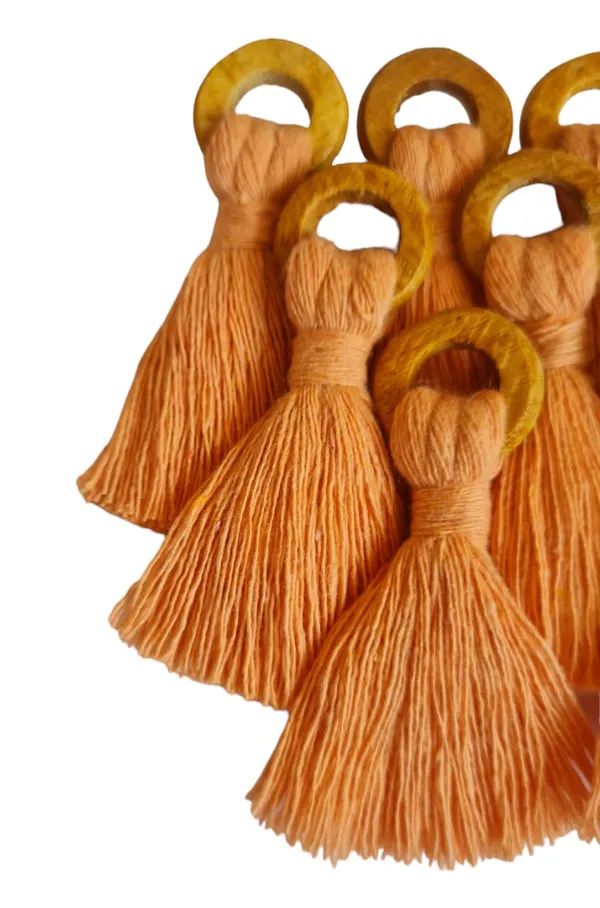 Peach_Mini_Cotton_Handmade_Tassels_with_Wooden_Rings_,_Pack_Of_10