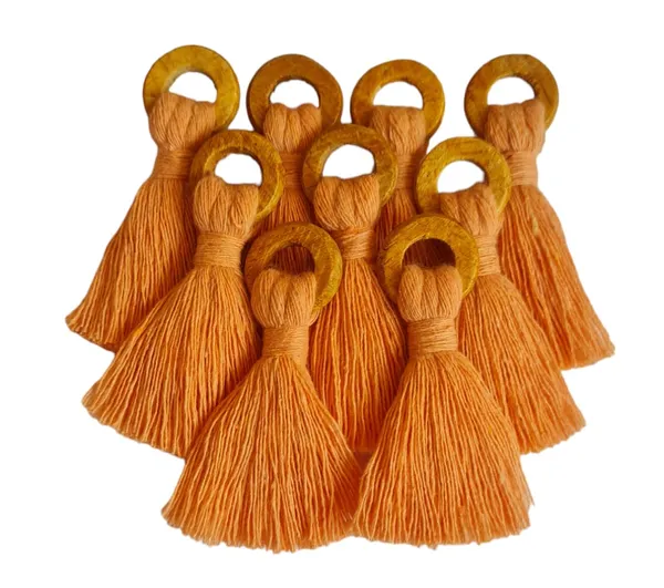 Peach_Mini_Cotton_Handmade_Tassels_with_Wooden_Rings_,_Pack_Of_10