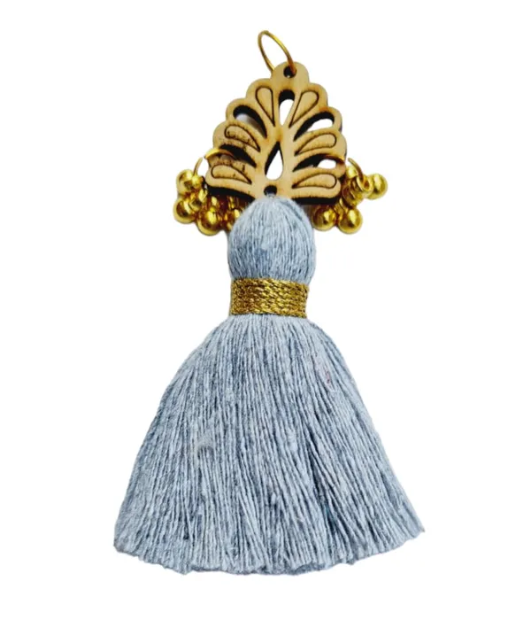 Grey_Cotton_Handmade_Mini_Tassels_With_Wood_Leaf_&_Ghungroo_,_Pack_Of_10