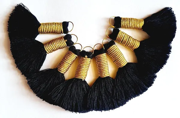 Handmade_Mini_Cotton_Tassels_with_Zari_Winding,_Pack_of_10_(Black)