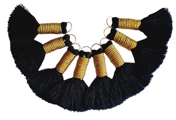 Handmade_Mini_Cotton_Tassels_with_Zari_Winding,_Pack_of_10_(Black)