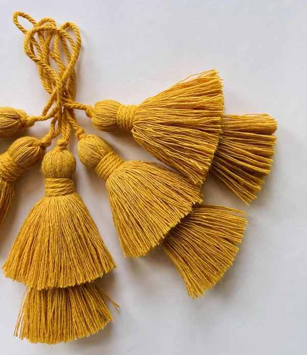 Plain__Long_Handmade_Two-Tier_Cotton_Tassels_(Pack_of_5,_Mustard)