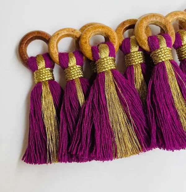 Purple_Cotton_Handmade_Mini_Tassels_With_Mini_Ring_&_Gold_Zari_,__Pack_Of_10