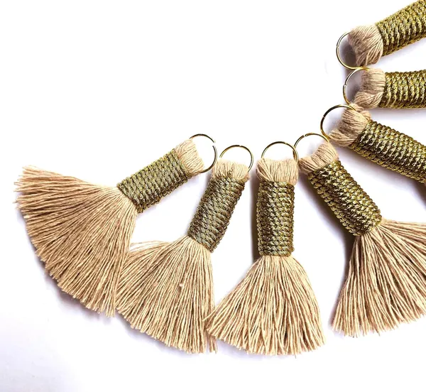 Mini_Cotton_Handmade_Tassels_With_Zari_Winding,_Pack_Of_10_(Light_Beige)