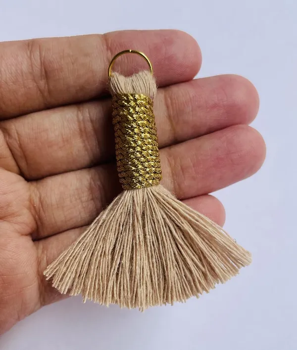 Mini_Cotton_Handmade_Tassels_With_Zari_Winding,_Pack_Of_10_(Light_Beige)