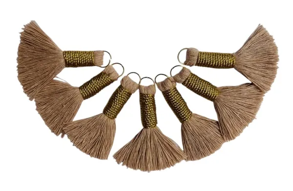 Mini_Cotton_Handmade_Tassels_With_Zari_Winding,_Pack_Of_10_(Light_Beige)