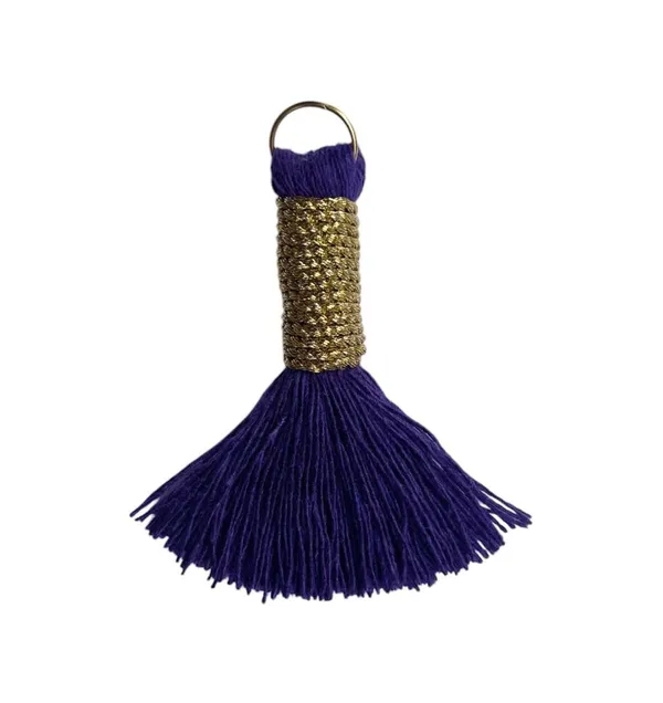 Mini_Cotton_Handmade_Tassels_With_Zari_Winding,_Pack_Of_10_(Dark_Purple)