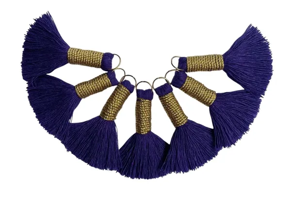 Mini_Cotton_Handmade_Tassels_With_Zari_Winding,_Pack_Of_10_(Dark_Purple)