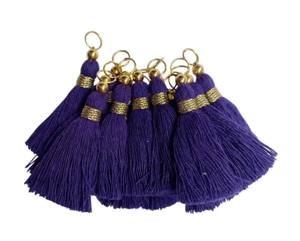 Micro_1.5_inch_Length_Cotton_Handmade_Tassels_for_Saree/Blouse/Dupatta/DIY/Decor_(Pack_of_12)_(Dark_Purple)