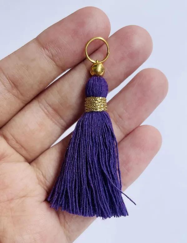 Micro_1.5_inch_Length_Cotton_Handmade_Tassels_for_Saree/Blouse/Dupatta/DIY/Decor_(Pack_of_12)_(Dark_Purple)