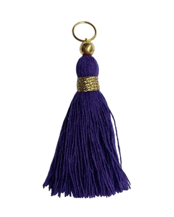 Micro_1.5_inch_Length_Cotton_Handmade_Tassels_for_Saree/Blouse/Dupatta/DIY/Decor_(Pack_of_12)_(Dark_Purple)